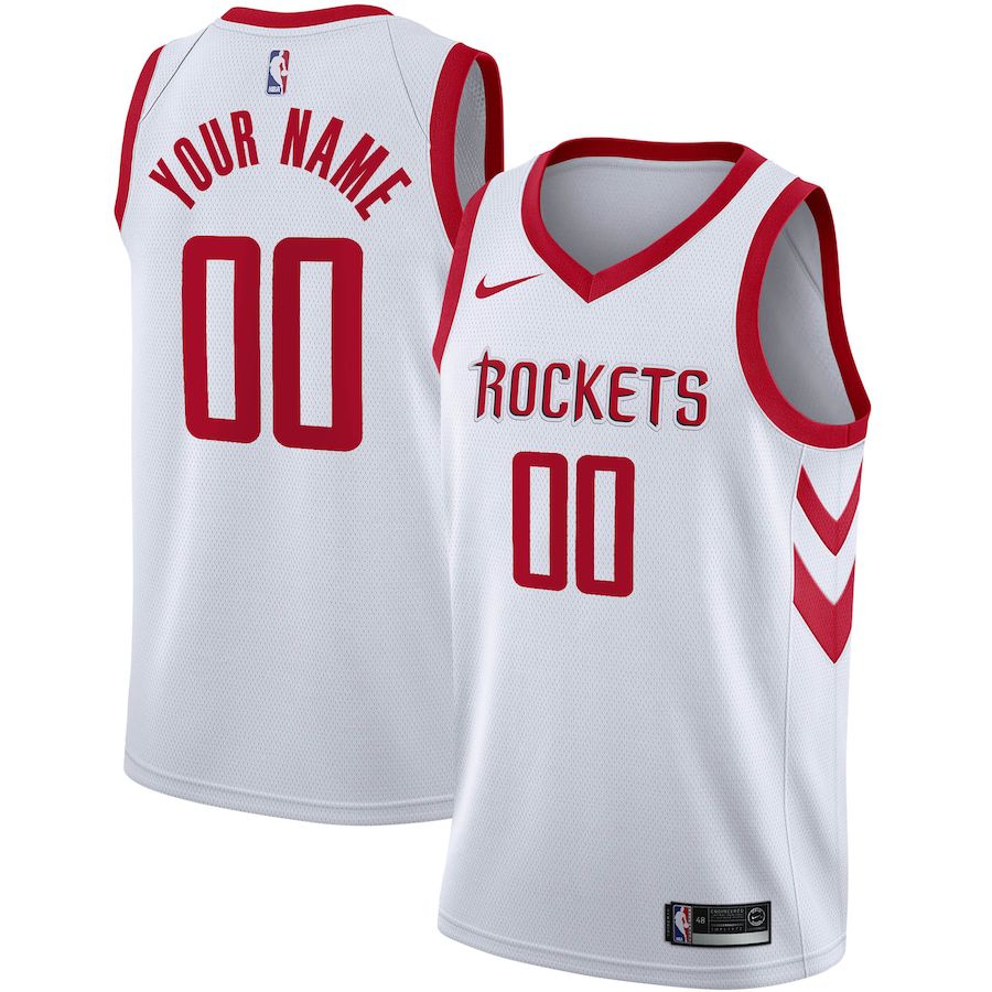 Men Houston Rockets Nike White Swingman Custom NBA Jersey-0